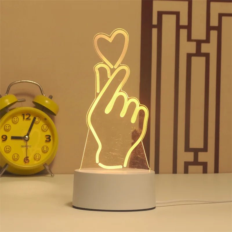 3D Acrylic Neon Love Lamp – USB LED Night Light - Buy Online at Bargain Bay Australia