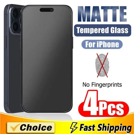 4 - Pack Matte Tempered Glass Screen Protector – iPhone 7–16 Series - Buy Online at Bargain Bay Australia