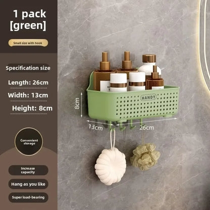 Bathroom Wall-Mounted Storage Shelf – Punch-Free Shower & Cosmetic Organizer