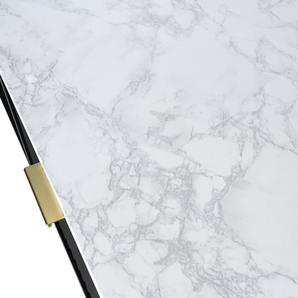 Black and White Sofa End Coffee Table with 1 Drawer and Open Shelf - Buy Online at Bargain Bay Australia