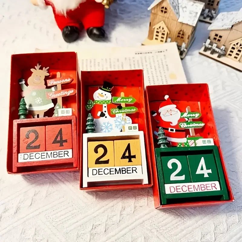 Christmas Countdown Calendar Ornament – Adjustable Desk & Bookshelf Decor