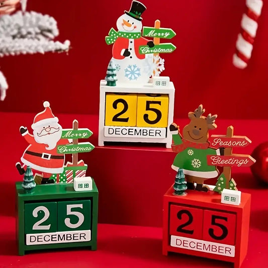 Christmas Countdown Calendar Ornament – Adjustable Desk & Bookshelf Decor