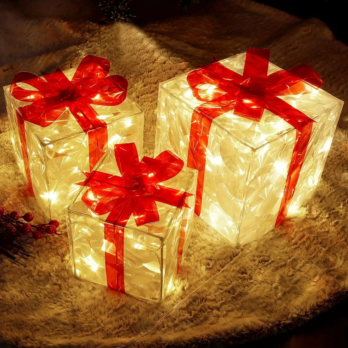 Christmas Luminous Decorative Light Sets – Detachable Gift Box & Fixtures
