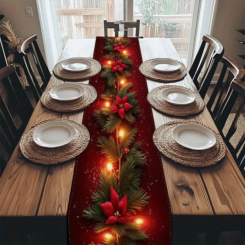 Christmas Mantel Scarf Table Runner – Holiday Living Room Décor