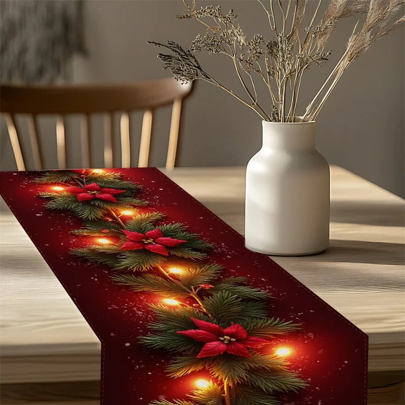 Christmas Mantel Scarf Table Runner – Holiday Living Room Décor