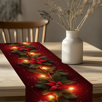 Christmas Mantel Scarf Table Runner – Holiday Living Room Décor