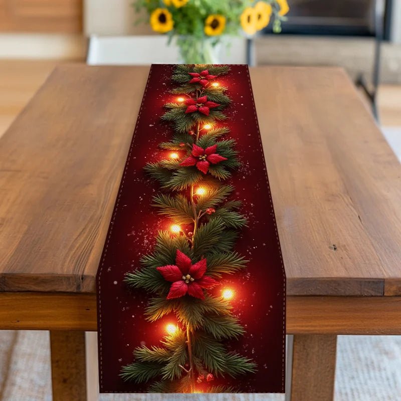 Christmas Mantel Scarf Table Runner – Holiday Living Room Décor