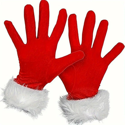 Christmas Plush Gloves – Santa Claus Warm Winter Accessories