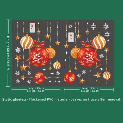 Christmas Window Stickers – Festive Balls, Stars & Snowflakes
