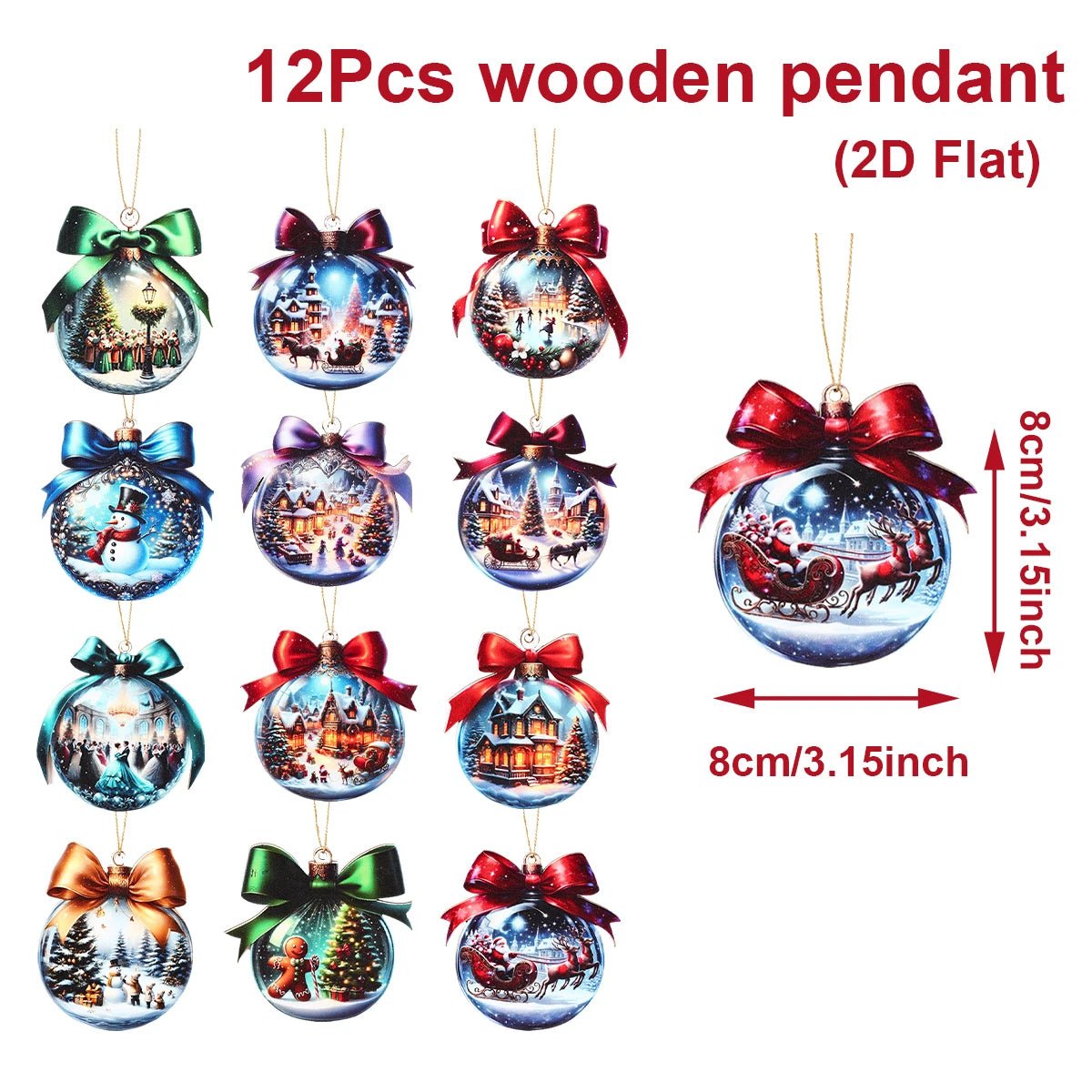 Christmas Wooden Hanging Ornaments – Happy 2026 Santa Claus Décor - Buy Online at Bargain Bay Australia