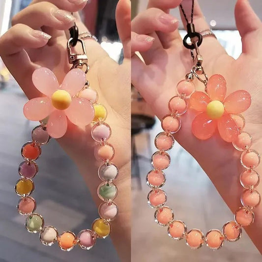 Cute Beaded Phone Lanyard – Petal Charm Wrist Strap - Buy Online at Bargain Bay Australia