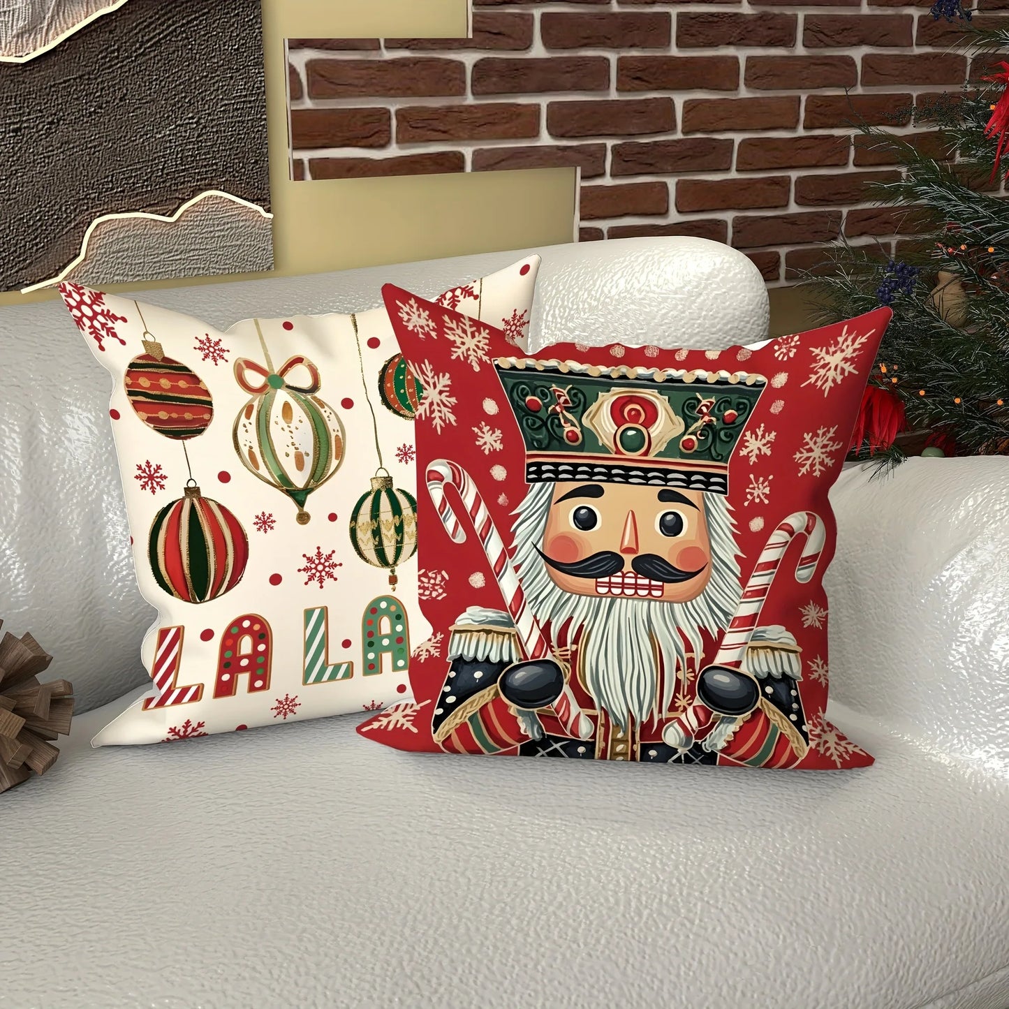 Festive Christmas Pillowcases – Nutcracker, Gingerbread & Ornament Print
