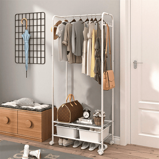 Heavy Duty Industrial Pipe Clothes Rack with Wheels - Buy Online at Bargain Bay Australia
