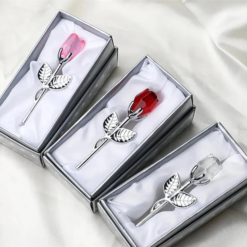 “I Love You” Crystal Bear with Rose Flowers – Valentine’s Day Gift - Buy Online at Bargain Bay Australia