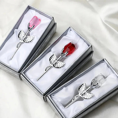 “I Love You” Crystal Bear with Rose Flowers – Valentine’s Day Gift - Buy Online at Bargain Bay Australia