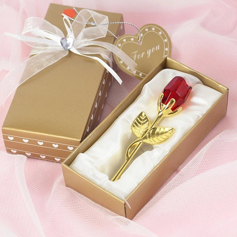 “I Love You” Crystal Bear with Rose Flowers – Valentine’s Day Gift - Buy Online at Bargain Bay Australia