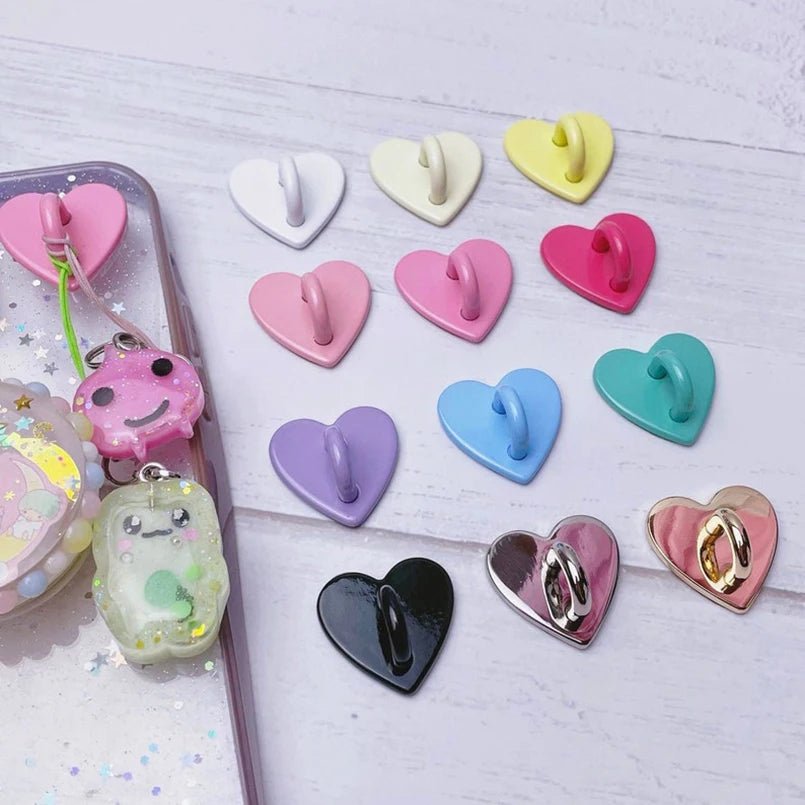 Kawaii Metal Heart Phone Charm – Finger Ring Stand - Buy Online at Bargain Bay Australia