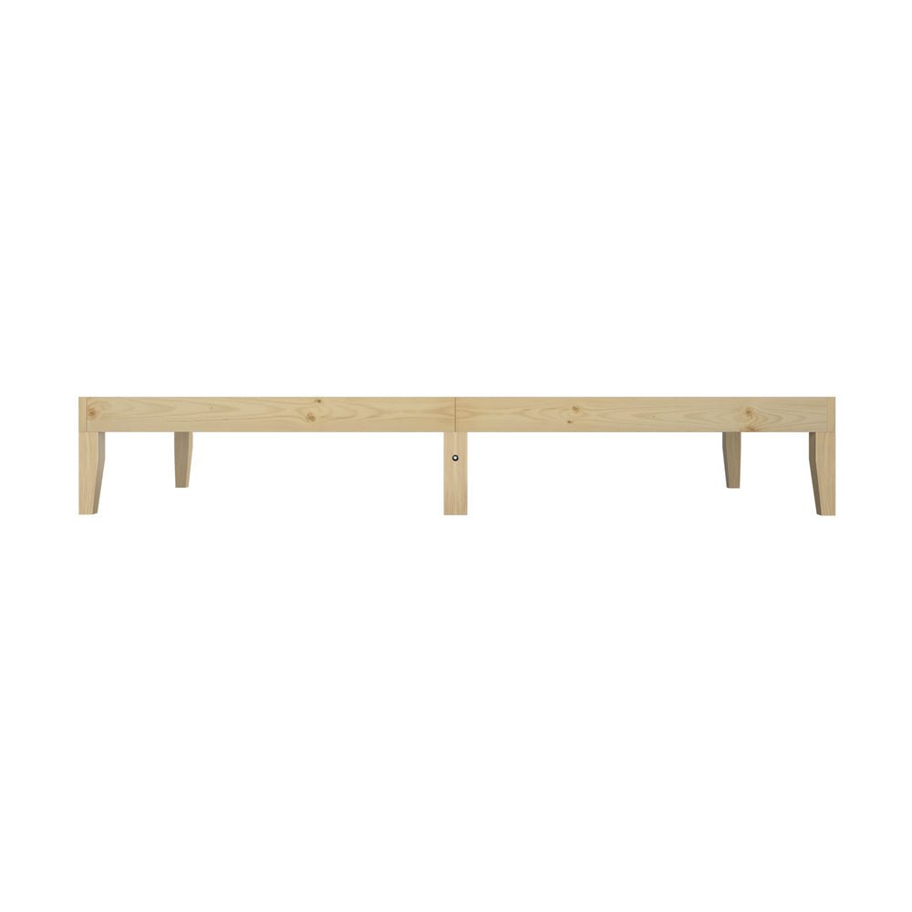 King Single Bed Frame Pine Wood Bed Base - Buy Online at Bargain Bay Australia