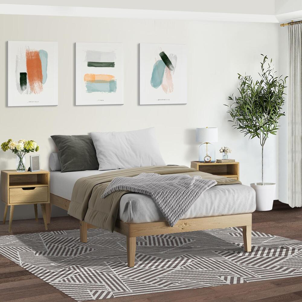 King Single Bed Frame Pine Wood Bed Base - Buy Online at Bargain Bay Australia
