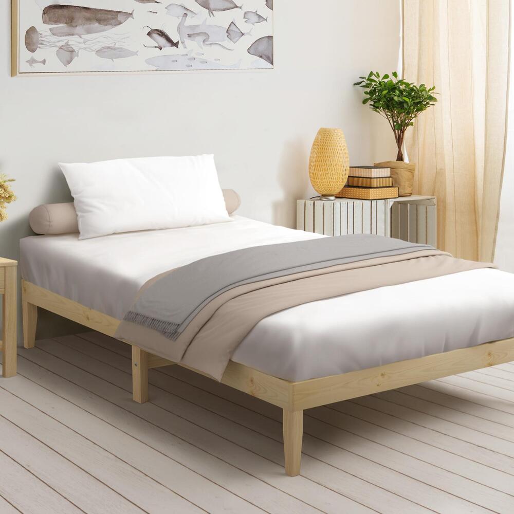 King Single Bed Frame Pine Wood Bed Base - Buy Online at Bargain Bay Australia