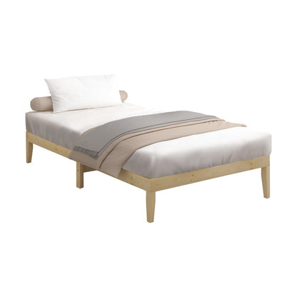 King Single Bed Frame Pine Wood Bed Base - Buy Online at Bargain Bay Australia