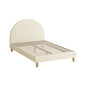 King Single Bed Frame with Arched Bedhead Beige Fabric - Buy Online at Bargain Bay Australia