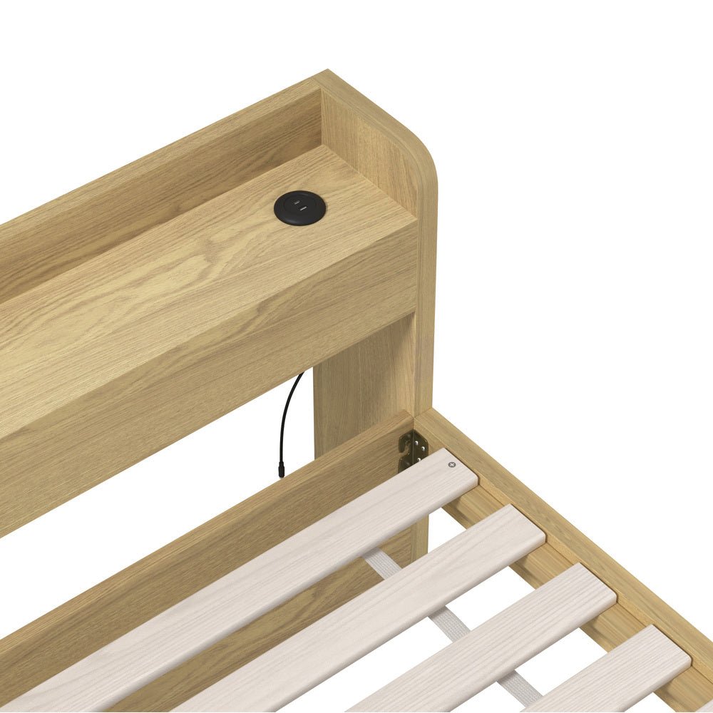 King Single Bed Frame with Two Drawers and Charging Ports - Buy Online at Bargain Bay Australia