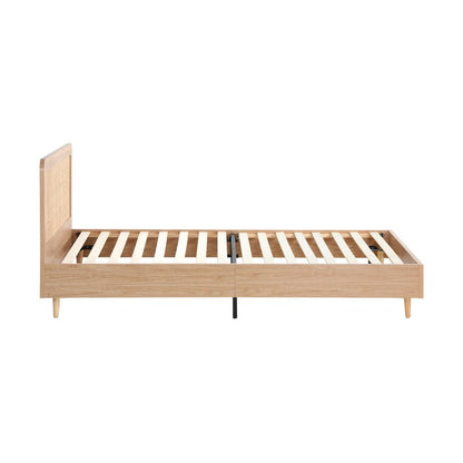 King Single Wooden Bed Frame with Rattan Headboard - Buy Online at Bargain Bay Australia