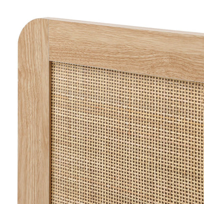 King Single Wooden Bed Frame with Rattan Headboard - Buy Online at Bargain Bay Australia