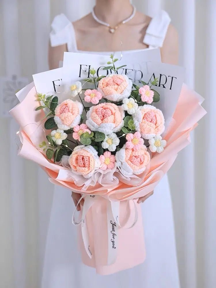 Knitted Flower Bouquet – Big Valentine’s & Anniversary Gift Bundle - Buy Online at Bargain Bay Australia