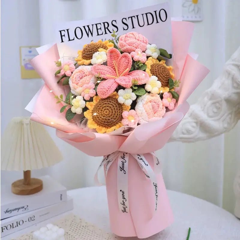 Knitted Flower Bouquet – Big Valentine’s & Anniversary Gift Bundle - Buy Online at Bargain Bay Australia