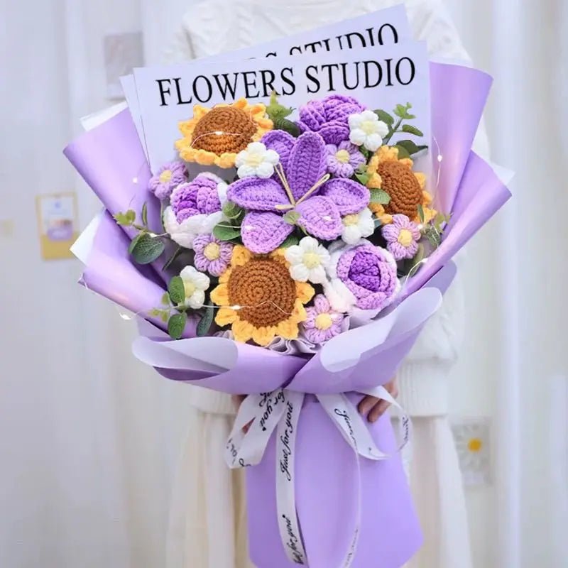 Knitted Flower Bouquet – Big Valentine’s & Anniversary Gift Bundle - Buy Online at Bargain Bay Australia