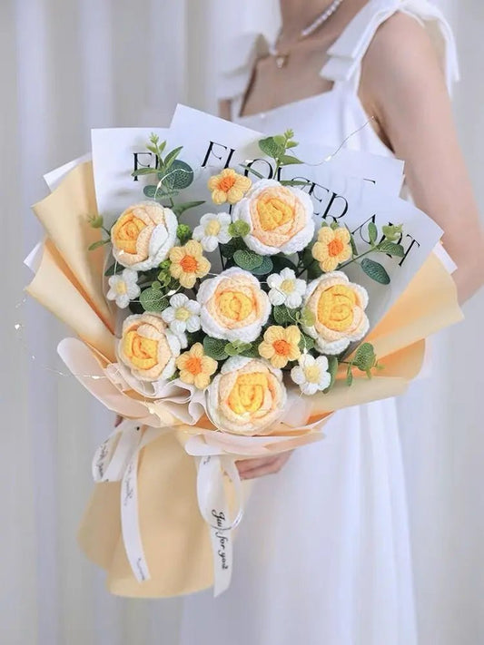 Knitted Flower Bouquet – Big Valentine’s & Anniversary Gift Bundle - Buy Online at Bargain Bay Australia