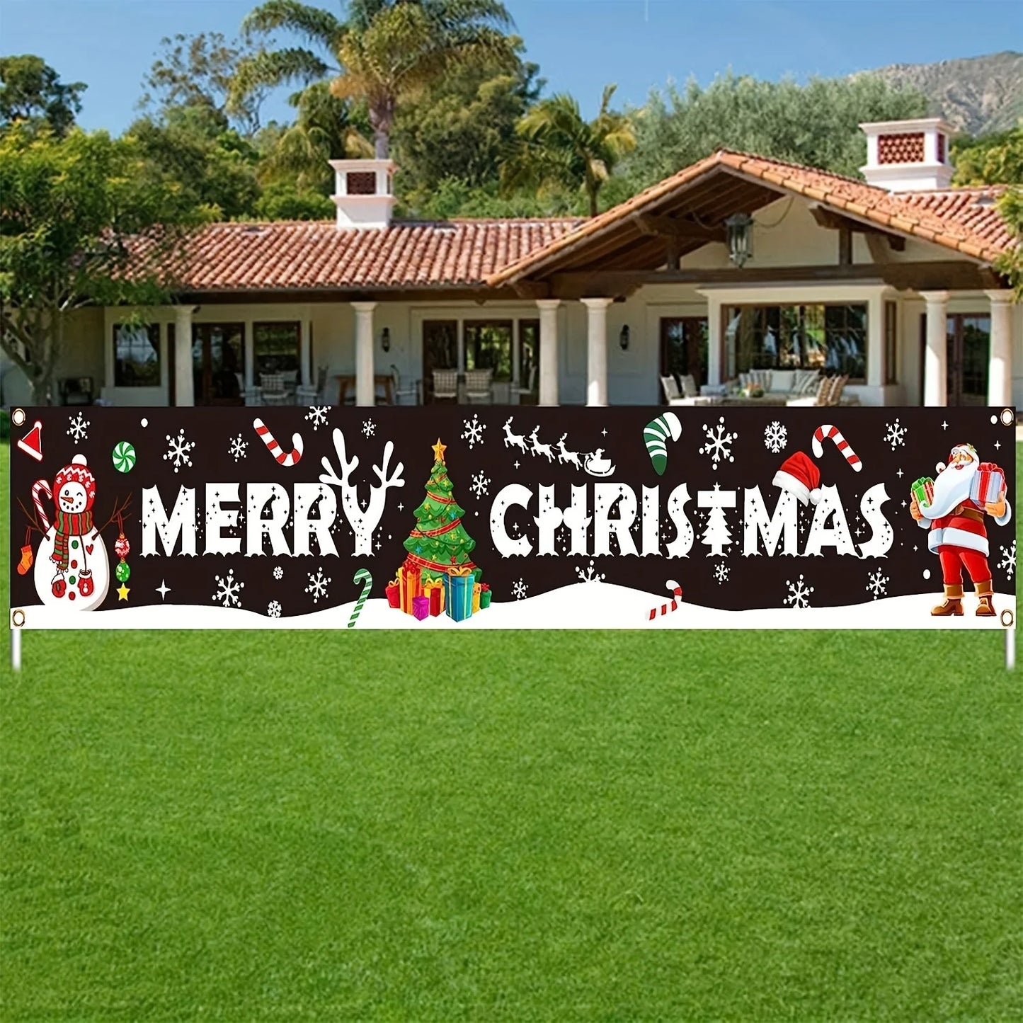 “Merry Christmas” Banner – Indoor & Outdoor Holiday Decoration