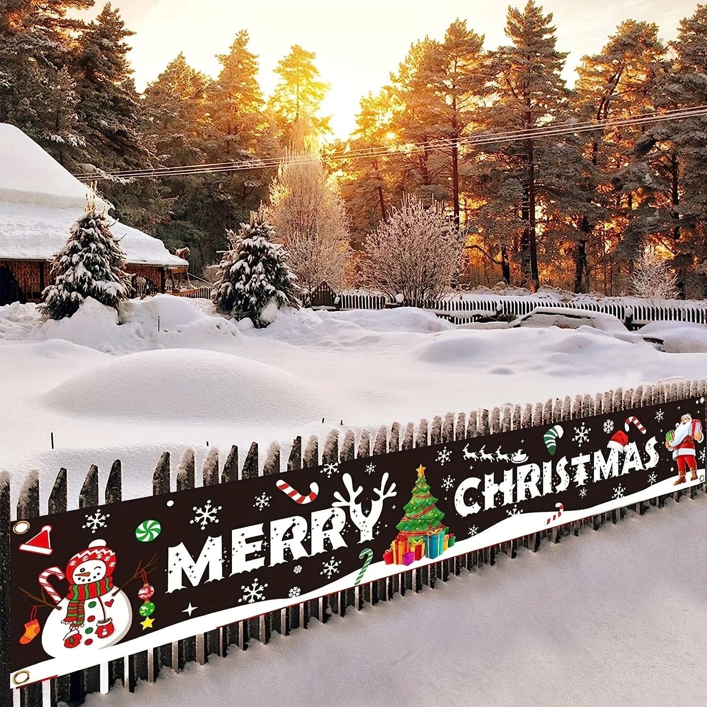 “Merry Christmas” Banner – Indoor & Outdoor Holiday Decoration