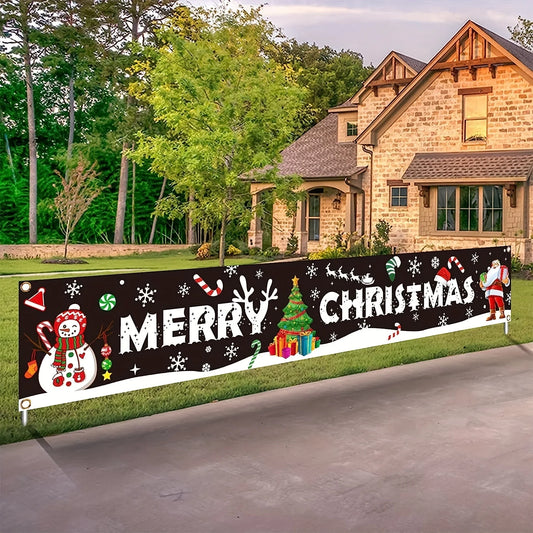 “Merry Christmas” Banner – Indoor & Outdoor Holiday Decoration