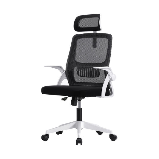 Mesh Office Chair with Fabric Seat Black and White - Buy Online at Bargain Bay Australia