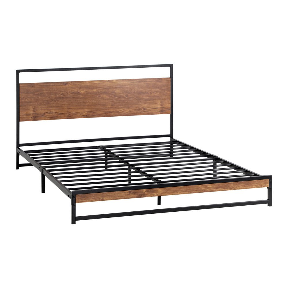 Metal Bed Frame Queen Size Wooden - Buy Online at Bargain Bay Australia