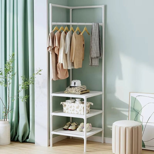 Multifunction Multi - Layer Floor Standing Corner Hanger Clothing Storage Shelf - Buy Online at Bargain Bay Australia