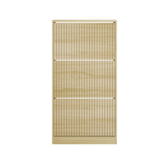 Natural Shoe Rack Storage Cabinet with 3 Compartments - Buy Online at Bargain Bay Australia