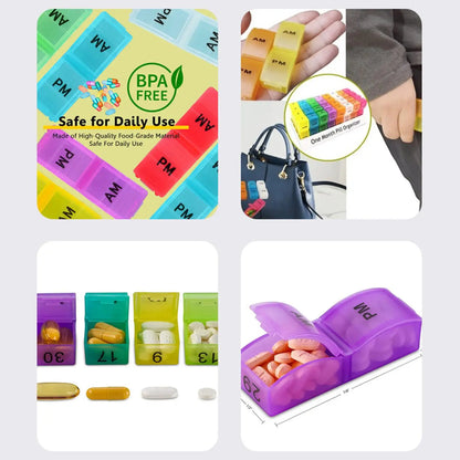 Portable Pill Organizer – 32-Grid Monthly Medicine & Supplement Box