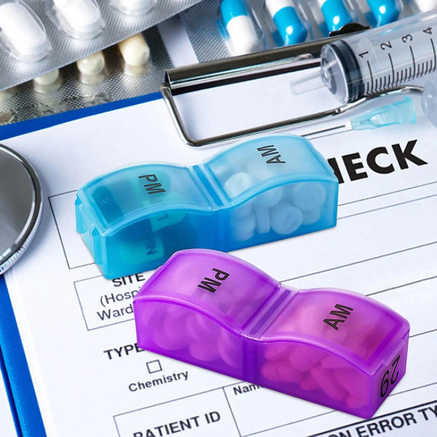 Portable Pill Organizer – 32-Grid Monthly Medicine & Supplement Box