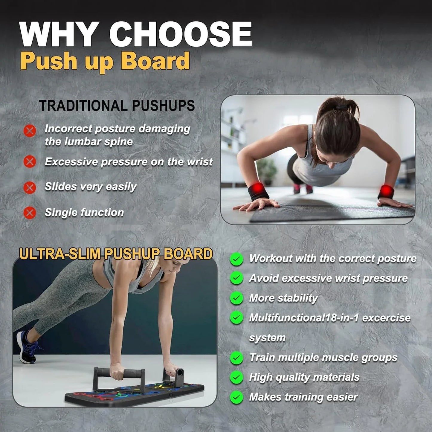 Push Up Board – Home Workout Chest & Core Training Equipment - Buy Online at Bargain Bay Australia