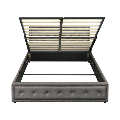 Queen Bed Frame with Gas Lift Storage Base Grey - Buy Online at Bargain Bay Australia