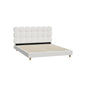 Queen Bed Frame with White Boucle Fabric Tufted Bedhead - Buy Online at Bargain Bay Australia