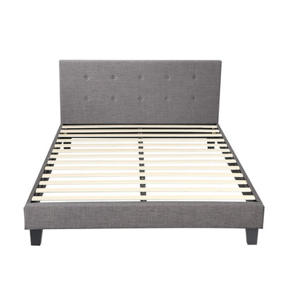 Queen Bed Frame Wooden Fabric Grey - Buy Online at Bargain Bay Australia