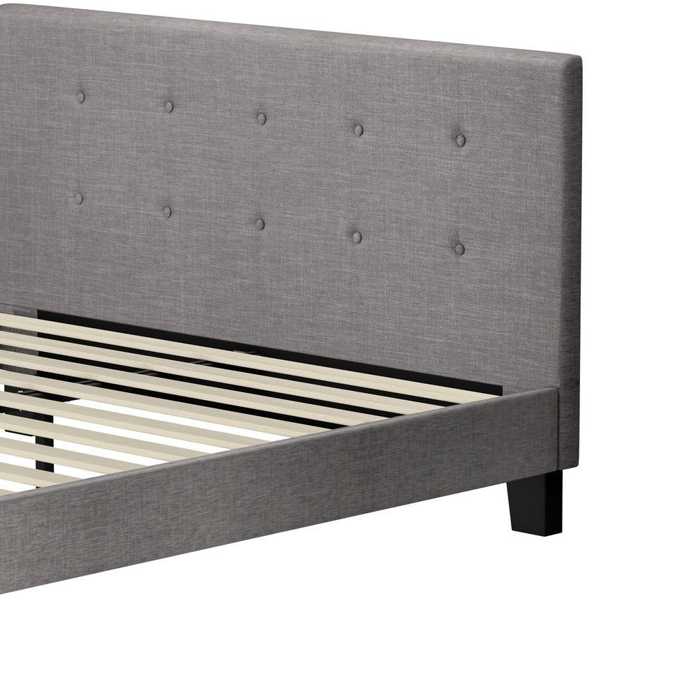 Queen Bed Frame Wooden Fabric Grey - Buy Online at Bargain Bay Australia