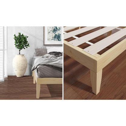 Queen Size Bed Frame Pine Wood Bed Base - Buy Online at Bargain Bay Australia