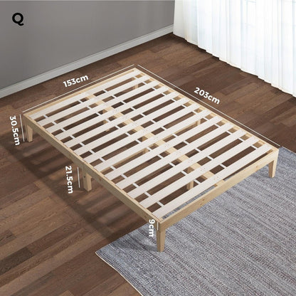 Queen Size Bed Frame Pine Wood Bed Base - Buy Online at Bargain Bay Australia