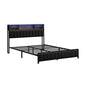 Queen Size Black Leather Bed Frame with LED Storage Bedhead - Buy Online at Bargain Bay Australia